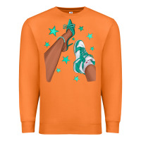 Teal Afro Girl Sneakers And Heels Premium Sweatshirt | Teevron