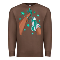 Chestnut Teal Afro Girl Sneakers and Heels Premium Sweatshirt - texasbilliewilder