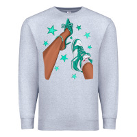 Heather Grey Teal Afro Girl Sneakers and Heels Premium Sweatshirt - texasbilliewilder