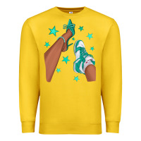Lemon Teal Afro Girl Sneakers and Heels Premium Sweatshirt - texasbilliewilder