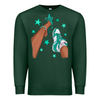 Sports Green Teal Afro Girl Sneakers and Heels Premium Sweatshirt - texasbilliewilder