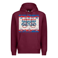 Burgundy American dude Premium Hoodie - HRA Design Shop