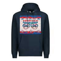 Navy American dude Premium Hoodie - HRA Design Shop