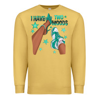 Antique Gold Teal I Have Two Moods Afro Girl Sneakers Premium Sweatshirt - texasbilliewilder