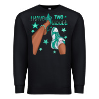 Black Teal I Have Two Moods Afro Girl Sneakers Premium Sweatshirt - texasbilliewilder