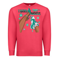 Cardinal Teal I Have Two Moods Afro Girl Sneakers Premium Sweatshirt - texasbilliewilder