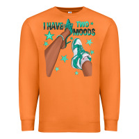 Carrot Teal I Have Two Moods Afro Girl Sneakers Premium Sweatshirt - texasbilliewilder