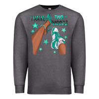 Charcoal Heather Teal I Have Two Moods Afro Girl Sneakers Premium Sweatshirt - texasbilliewilder