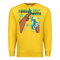 Lemon Teal I Have Two Moods Afro Girl Sneakers Premium Sweatshirt - texasbilliewilder