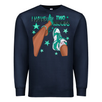 Navy Teal I Have Two Moods Afro Girl Sneakers Premium Sweatshirt - texasbilliewilder