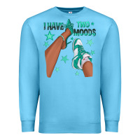 Ocean Blue Teal I Have Two Moods Afro Girl Sneakers Premium Sweatshirt - texasbilliewilder