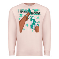 Pale Pink Teal I Have Two Moods Afro Girl Sneakers Premium Sweatshirt - texasbilliewilder