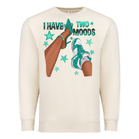 Sandshell Teal I Have Two Moods Afro Girl Sneakers Premium Sweatshirt - texasbilliewilder