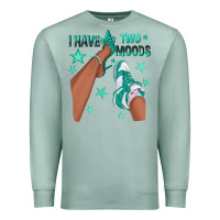 Seafoam Teal I Have Two Moods Afro Girl Sneakers Premium Sweatshirt - texasbilliewilder
