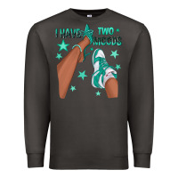 Smoke Teal I Have Two Moods Afro Girl Sneakers Premium Sweatshirt - texasbilliewilder