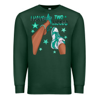 Sports Green Teal I Have Two Moods Afro Girl Sneakers Premium Sweatshirt - texasbilliewilder