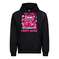 Black breast cancer no one fights alone truck football Urban Hoodie - JahusDesignShop