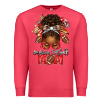 Cardinal american football mom red and silver afro messy bu Premium Sweatshirt - texasbilliewilder