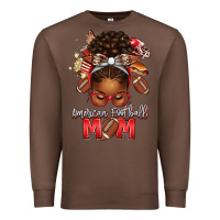 Chestnut american football mom red and silver afro messy bu Premium Sweatshirt - texasbilliewilder
