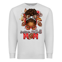 Dove Grey american football mom red and silver afro messy bu Premium Sweatshirt - texasbilliewilder