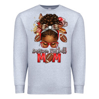 Heather Grey american football mom red and silver afro messy bu Premium Sweatshirt - texasbilliewilder