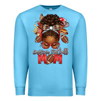 Ocean Blue american football mom red and silver afro messy bu Premium Sweatshirt - texasbilliewilder