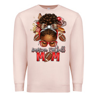 Pale Pink american football mom red and silver afro messy bu Premium Sweatshirt - texasbilliewilder