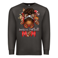 Smoke american football mom red and silver afro messy bu Premium Sweatshirt - texasbilliewilder