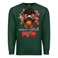 Sports Green american football mom red and silver afro messy bu Premium Sweatshirt - texasbilliewilder