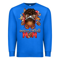 True Royal american football mom red and silver afro messy bu Premium Sweatshirt - texasbilliewilder