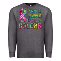 Charcoal Heather cancer survivor in all colors Premium Sweatshirt - texasbilliewilder