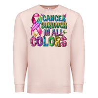 Pale Pink cancer survivor in all colors Premium Sweatshirt - texasbilliewilder
