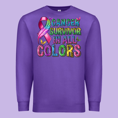 Cancer Survivor In All Colors Premium Sweatshirt Designed By Texasbilliewilder