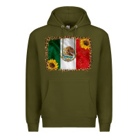 Army Green mexico flag background Premium Hoodie - HRA Design Shop