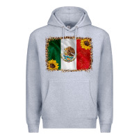 Heather Grey mexico flag background Premium Hoodie - HRA Design Shop