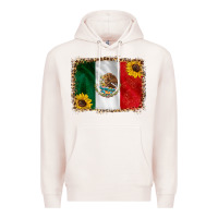 Pale Pink mexico flag background Premium Hoodie - HRA Design Shop