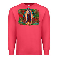 Cardinal Mexican Flag Lady Of Guadalupe Distressed Backgrou Premium Sweatshirt - RanaPortraitStore