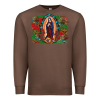 Chestnut Mexican Flag Lady Of Guadalupe Distressed Backgrou Premium Sweatshirt - RanaPortraitStore