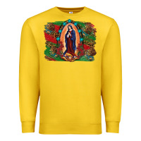 Lemon Mexican Flag Lady Of Guadalupe Distressed Backgrou Premium Sweatshirt - RanaPortraitStore