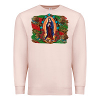 Pale Pink Mexican Flag Lady Of Guadalupe Distressed Backgrou Premium Sweatshirt - RanaPortraitStore