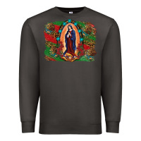 Smoke Mexican Flag Lady Of Guadalupe Distressed Backgrou Premium Sweatshirt - RanaPortraitStore