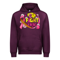 Mauve Wine breast cancer go fight cure softball Urban Hoodie - JahusDesignShop