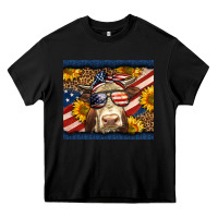 Black Western 4th Of July Cow Heavy Core Tee - LillyAllenDesigns