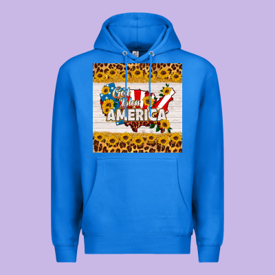 God Bless America Square Coaster Premium Hoodie Designed By Hra Design Shop