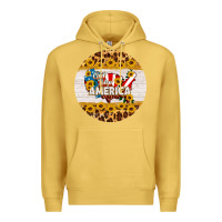 Antique Gold god bless america round coaster Premium Hoodie - HRA Design Shop
