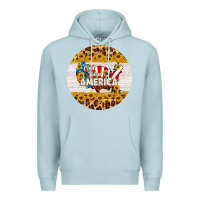 Blue Mist god bless america round coaster Premium Hoodie - HRA Design Shop