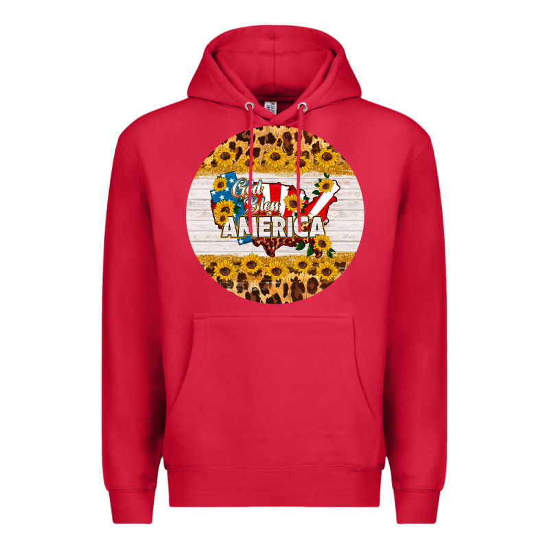 God Bless America Round Coaster Premium Hoodie by HRA Design Shop | Teevron