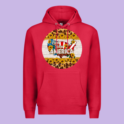 God Bless America Round Coaster Premium Hoodie Designed By Hra Design Shop