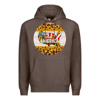 Coffee god bless america round coaster Premium Hoodie - HRA Design Shop