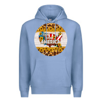 Colony Blue god bless america round coaster Premium Hoodie - HRA Design Shop